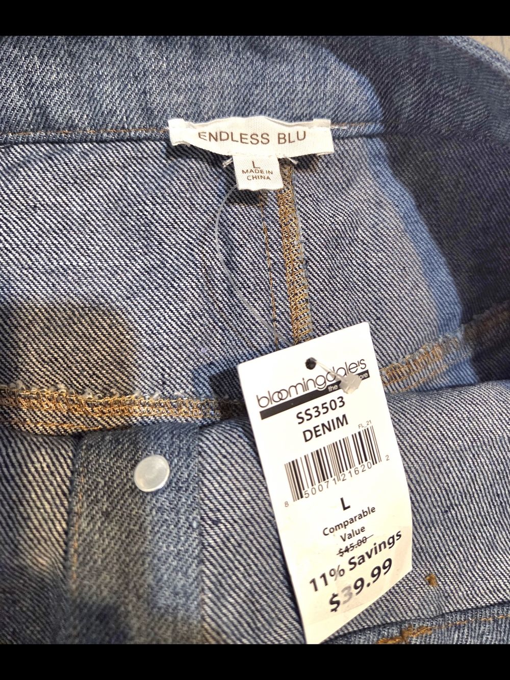Button-Front Denim Maxi Skirt in Blue - Picture 4 of 6